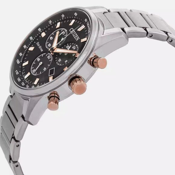 Eco Drive Men's Dial Citizen Rose Gold Accent Watch - Picture 2 of 4